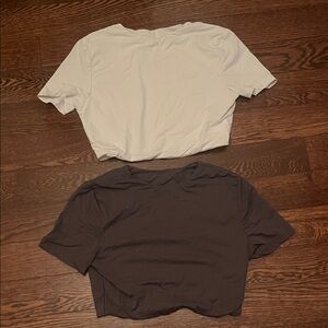 Women's White and Black Crop Tops